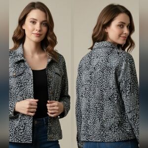 Chic Black and Gray Jean Jacket